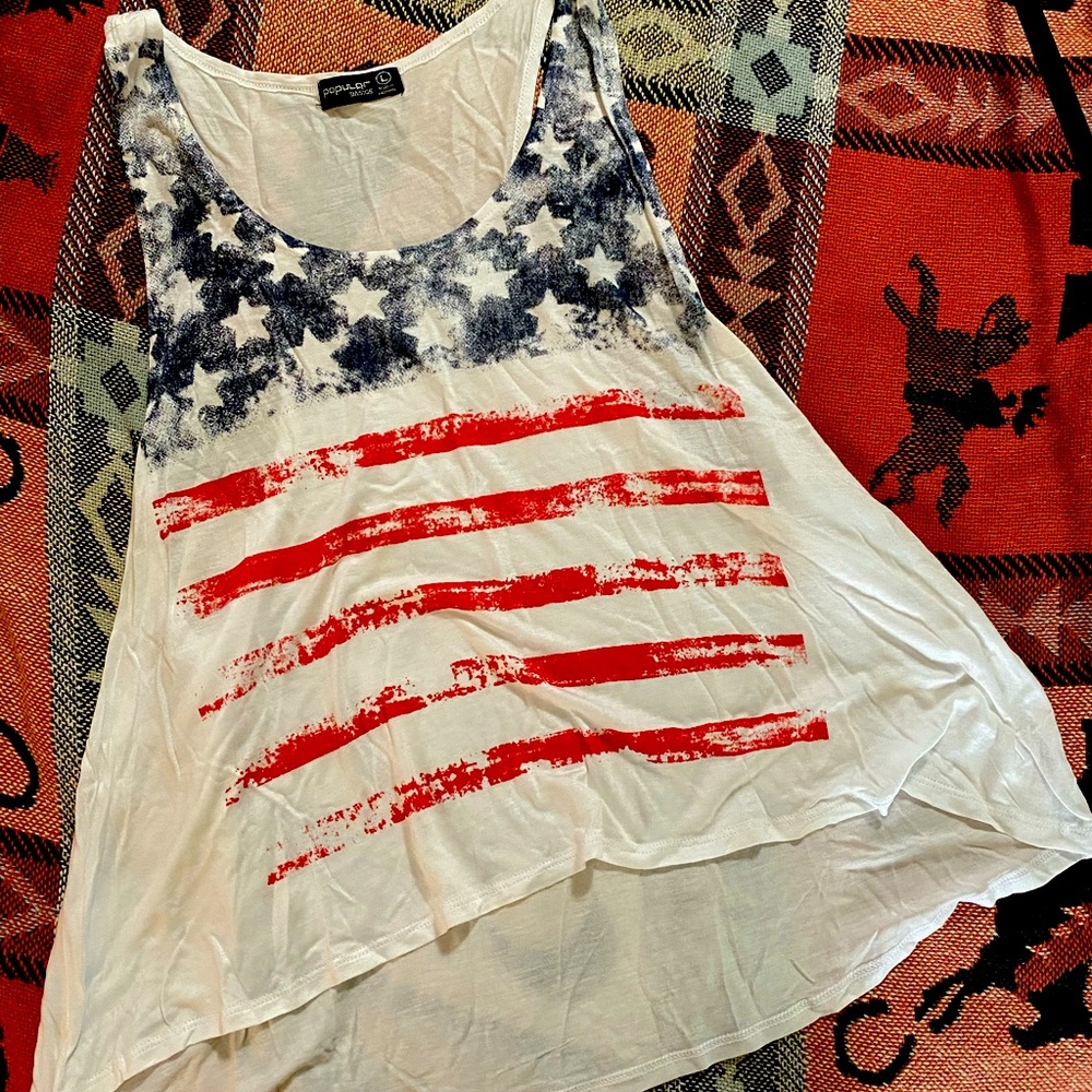 Popular Basics tank top women LARGE NWOT - Picture 3 of 4